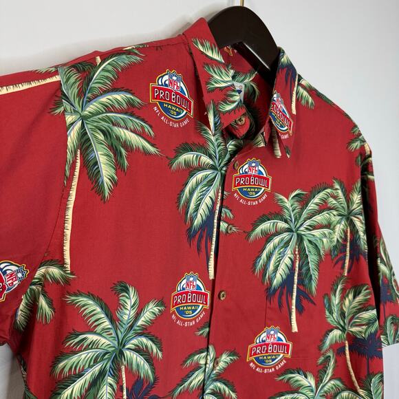 Reyn Spooner Pro Bowl 2005 Hawaiian Aloha Shirt Red Hawaii NFL Football XL - Picture 4 of 11